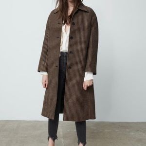 ZARA | Plaid Longline Coat | NWOT